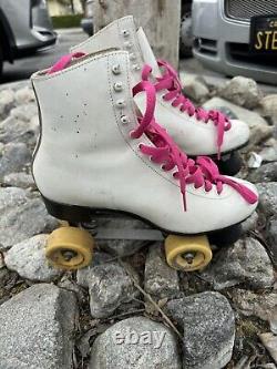 Vintage Riedell Roller Skates Men Size 9 Sure-Grip, Artistic White