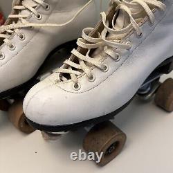 Vintage Riedell Roller Skates Model 297R White Size 7.5