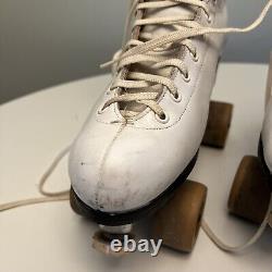Vintage Riedell Roller Skates Model 297R White Size 7.5