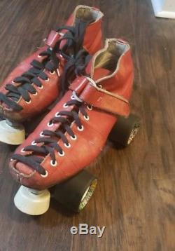 Vintage Riedell Roller Skates/ Quads Red Size 8 Mens