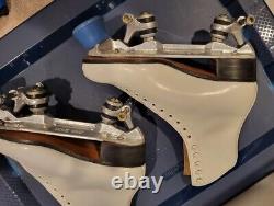 Vintage Riedell Roller Skates Size 7.5 White Boot Sure-Grip Super X 220 Model