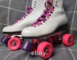 Vintage Riedell Roller Skates Size 7.5 White ROLLERBONES WHEELS Sure-Grip TRUCKS