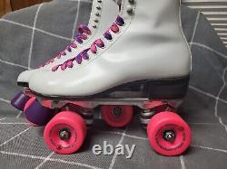 Vintage Riedell Roller Skates Size 7.5 White ROLLERBONES WHEELS Sure-Grip TRUCKS