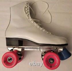 Vintage Riedell Roller Skates Size 7.5 White ROLLERBONES WHEELS Sure-Grip TRUCKS