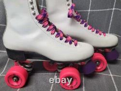 Vintage Riedell Roller Skates Size 7.5 White ROLLERBONES WHEELS Sure-Grip TRUCKS