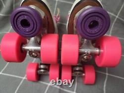 Vintage Riedell Roller Skates Size 7.5 White ROLLERBONES WHEELS Sure-Grip TRUCKS