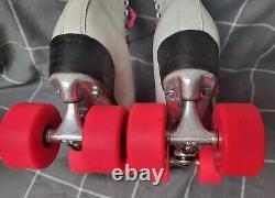 Vintage Riedell Roller Skates Size 7.5 White ROLLERBONES WHEELS Sure-Grip TRUCKS