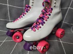 Vintage Riedell Roller Skates Size 7.5 White ROLLERBONES WHEELS Sure-Grip TRUCKS