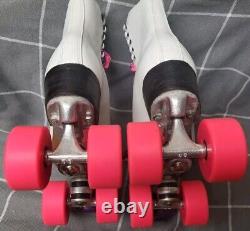 Vintage Riedell Roller Skates Size 7.5 White ROLLERBONES WHEELS Sure-Grip TRUCKS