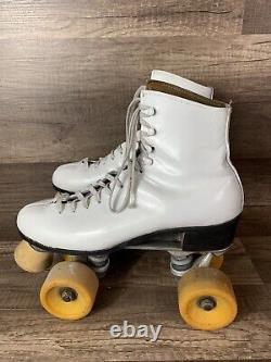Vintage Riedell Roller Skates Size 7 Sure Grip Super White Leather Made USA