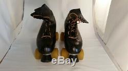 Vintage Riedell Skates Size 11 Black Sure Grip Super X 8 R&L Plate Kryptos Wheel