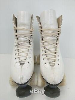Vintage Riedell Snyders Super Deluxe Plate White Roller Skates Dream Wheels Sz 5