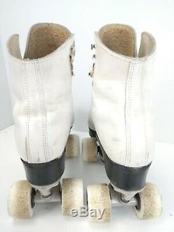 Vintage Riedell Snyders Super Deluxe Plate White Roller Skates Dream Wheels Sz 5