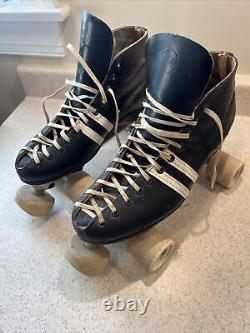 Vintage Riedell Speed Roller Skate, Chicago Custom Plates & White Lighting Sz 8