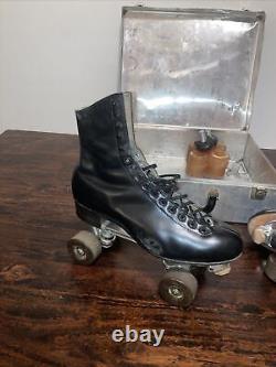 Vintage Riedell Speed Skates Extra Wheels With Carrying Case Very Nice Condition
