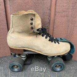 Vintage Riedell Suede Leather Roller Skates Excellent Condition Mens Size 8