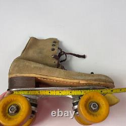 Vintage Riedell Suede Tan Leather Roller Skates Sure Grip Jogger! (mens Sz 8)