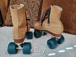Vintage Riedell Super X Sure Grip Roller Skates Kryptos Wheels Mens 8