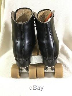 Vintage Riedell Sure Grip Century Size 12 Black Roller Skates Labels Elegant