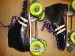 Vintage Riedell Sure Grip Cyclone Roller Skates with 3 Sets Of Wheels Womens Sz 9