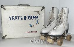 Vintage Riedell Sure Grip Roller Skates withCase Jerry Nista's Skate-O-Rama 7.5