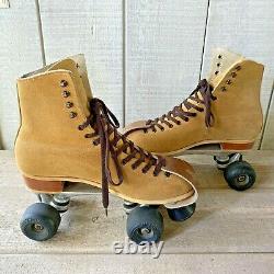 Vintage Riedell Sure-Grip Super X 8L Suede Roller Skates 130M Size 9