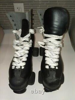 Vintage Riedell Sure Grip super X7L Size 10 Black Leather Roller Skates/Mens