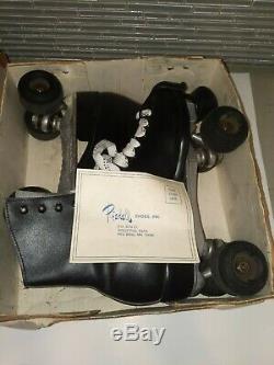 Vintage Riedell Sure Grip super X7L Size 10 Black Leather Roller Skates/Mens