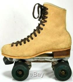 Vintage Riedell Tan Mens Size 7 Sure Grip SuperX 5R Roller Skates Suede KRYPTOS