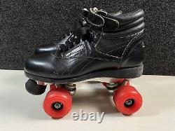 Vintage Riedell USA Aerobiskate Sure Grip Black Skates Skating Shoes Men SIZE 8