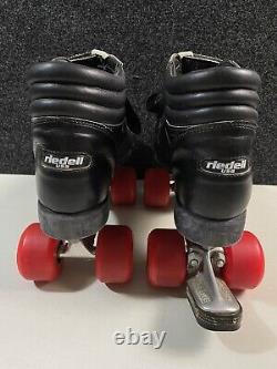 Vintage Riedell USA Aerobiskate Sure Grip Black Skates Skating Shoes Men SIZE 8