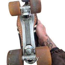 Vintage Riedell USA Roller Skates M9 W10.5 CYCLONE Sure Grip Plates Hyper Wheel
