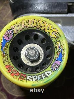 Vintage Riedell USA Speed Roller Skates Sure Grip Invader Mad Hog Wheels 7.5
