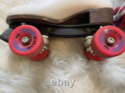 Vintage Riedell Womens Sz 8 White Roller Skates Pink