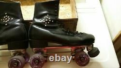 Vintage Roller Skates Riedell 220W Size 8.5 Sure-Grip Skate Plates FREE SHIPPING