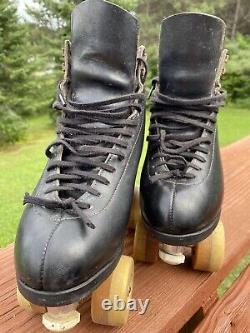 Vintage Roller Skates Snyder Plates boots Size 7 mens Silver Shadow Wheels