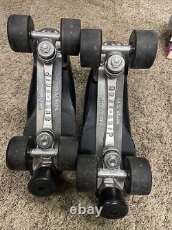 Vintage Sure Grip Super X 8L Black Leather Roller Skates Sz 11 Mens