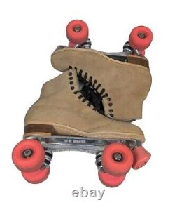 Vintage Surf Grip Labeda Riedell Red Wing Roller Skates Mens Sz 9 Suede Leather