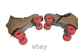 Vintage Surf Grip Labeda Riedell Red Wing Roller Skates Mens Sz 9 Suede Leather