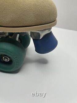 Vintage Tan Suede Men's Roller Skates Riedell VTG Size 13 Aerobic Sure Grip