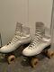 Vintage Womans White Riedell Roller Skates White Size 7 1/2 With Original Case