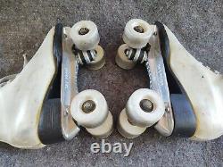 Vintage Women's Riedell Sure Grip white Super X 5R Quad Roller Skates Size 7 USA