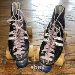 Vintage riedell red wing sure girp xk-4 3 girls skates