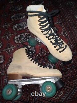 Vtg 70s Reidell Suede leather SUPER GRIP x5 Roller Derby Skates Mens 8 W 10 Rare