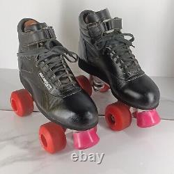 Vtg 80s Riedell Aerobiskate Sure Grip Roller Skates Black Womens Size 7.5