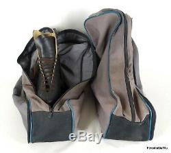Vtg Mens RIEDELL Black 297 Leather 9.5 Roller Skates SNYDER Plates Includes Bag