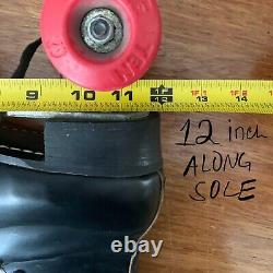 Vtg RIEDELL RED WING ROLLER SKATES Men's 9.5 10 Black Leather 120/220