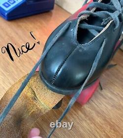 Vtg RIEDELL RED WING ROLLER SKATES Men's 9.5 10 Black Leather 120/220