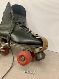 Vtg RIEDELL RED WING ROLLER SKATES Men's 9.5 10 Black Leather 120/220