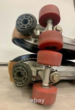 Vtg RIEDELL RED WING ROLLER SKATES Men's 9.5 10 Black Leather 120/220